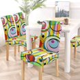 thumbnail image 5 of RYLABLUE Red Circle Stretch Chair Cover Protector Seat Slipcover for Dining Room Hotel Wedding Party Set of 4, 5 of 5