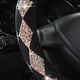 thumbnail image 5 of Funda de volante de verano con diamantes de imitación para mujer, protector brillante para volante de coche, ajuste universal, fundas para volante de 14 a 15 pulgadas., 5 of 9
