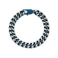 thumbnail image 6 of Metro Jewelry Men's Stainless Steel Thick Two Tone Curb Chain Bracelet with Blue Ion Plating and Lobster Clasp - 8.5 Inches Long, 6 of 8