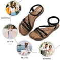 thumbnail image 3 of Ecetana Sandals for Women Comfortable Open Toe Beach Sandals Flat Summer Shoes, 3 of 5