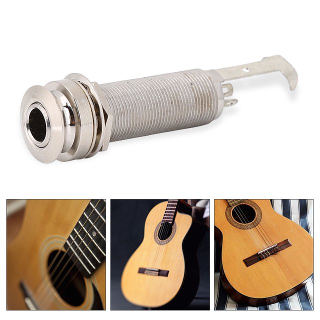 Toma de salida para guitarra, conector de salida con clavija roscada larga y cilindro de 1/4 de pulgada, conector de salida con clavija para guitarra, artesanía excepcional