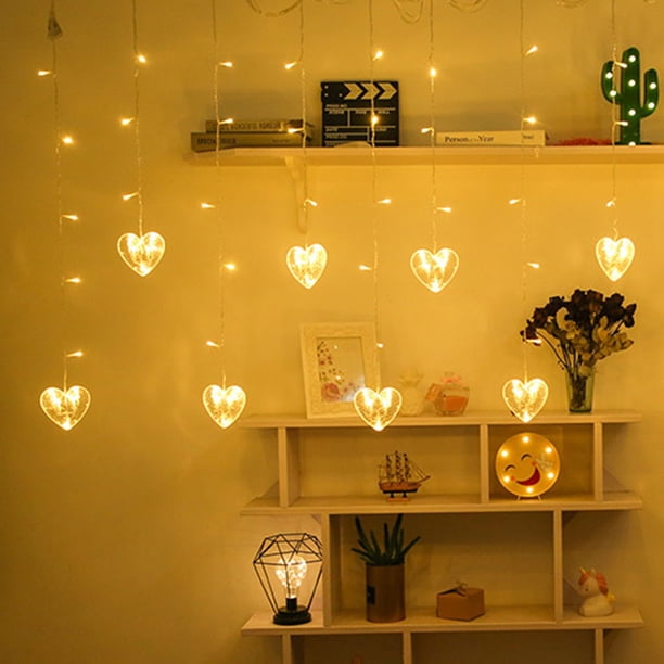 Luces LED de hadas en forma de corazón decoración navideña para Tmvgtek el Día de San Valentín bodas y fiestas cordón de lámpara para interiores y exteriores