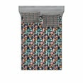 thumbnail image 2 of Ambesonne Tropical Fitted Sheet & Pillow Sham Set, Ornamental Jungle Elements, Twin, Multicolor, 2 of 3