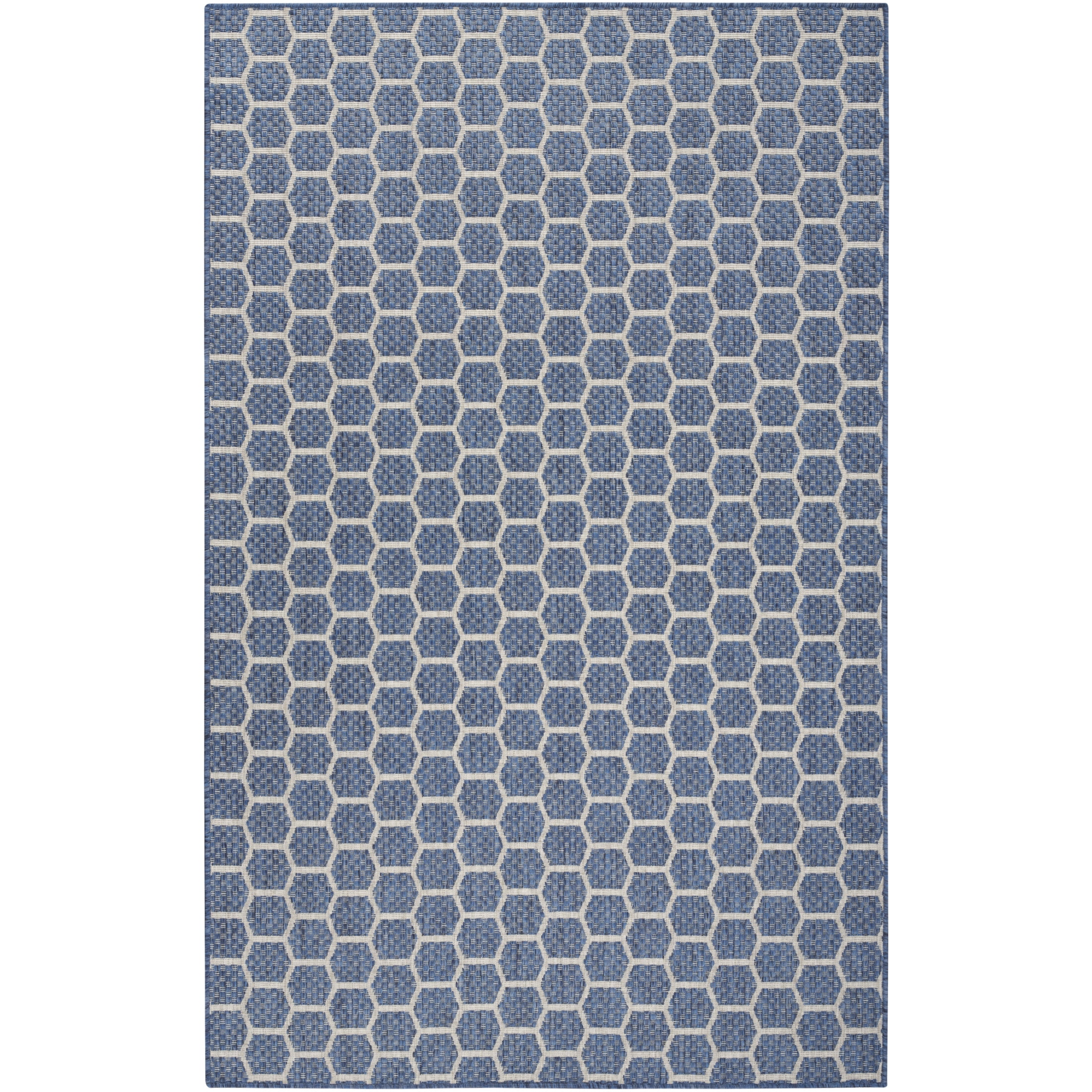 Nourison Twist Reversible 4' x 6' Blue Modern Rug