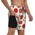 thumbnail image 3 of Haiem Fresh Red Tomato Mens Swim Trunks with Compression Liner 2 in 1 Swimming Shorts Stretch Swimwear Quick Dry,Board Shorts-XX-Large, 3 of 9
