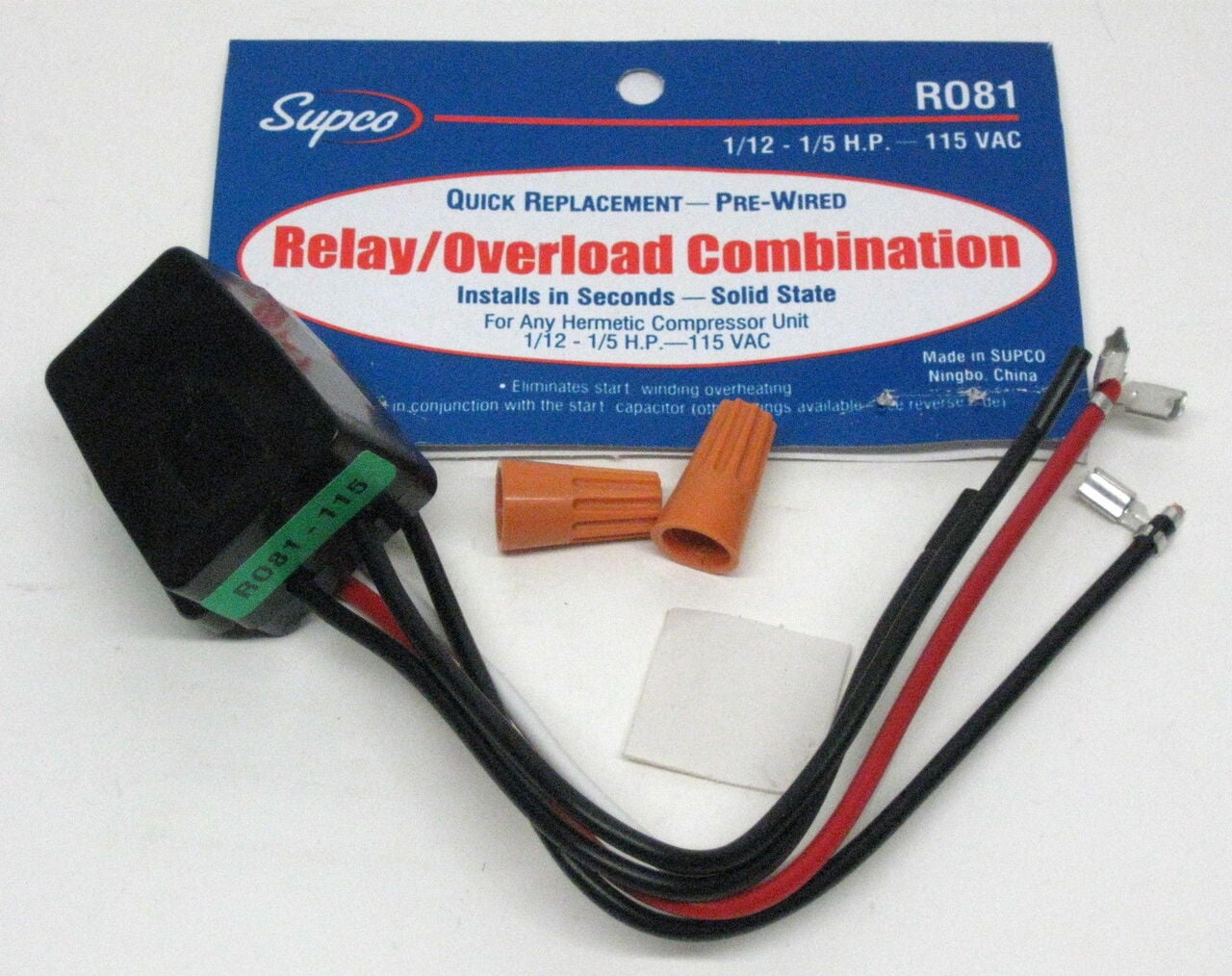Supco R081 R081 SUPCO Refrigerator Relay Overload for1/12 1/5 hp