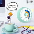 thumbnail image 3 of Pomodoro Timer Planet Rocket - 60-Minute Visual Countdown Timer for Kids with Cosmic Rocket Design – Silent, Blue, 3 of 8