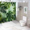 thumbnail image 7 of Orinice Tropical plant shower curtain set, green jungle rainforest Hawaiian monstera palm leaf banana leaf plant nature landscape bathroom shower curtain with 12 hooks 60x72, 7 of 7