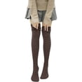 thumbnail image 2 of Female Stocking, Solid Color Jacquard Thigh High Sock Long Tube Socks, 2 of 9