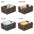 thumbnail image 4 of mDesign Seagrass Rose Weave Household Basket with Handles, 3 Pack, Black Wash, 4 of 8