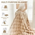thumbnail image 2 of WOOW DEPOT Thick Faux Rabbit Fur Blanket Fleece Reversible, 1 PCS Twin Full 70.9" x 78.7", 6 lb Heavy, Soft Warm Mink Throw Luxurious Plush, Coffee Gradient, 2 of 8
