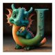 thumbnail image 1 of Pintura Diamante FLhrweasw 5D DIY Taladro redondo completo Dinosaurio letra U, 1 of 9
