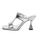 thumbnail image 2 of Sandalias de tacón WAYDERNS Silver para mujer con punta abierta, tacón en forma de copa, 2 of 8