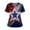 Dark Blue(American Flag Stars), variant on 250 Anniversary USA Flag Scrubs for Women Funny American Flag Striped Nurse Working Uniforms Trendy V-Neck Side Slits Scrub Shirt Patriotic Medical Workwear with Pockets Black 4XL