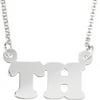 Personalized Planet Block Initials Sterling Silver Pendant