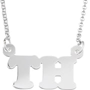 Personalized Planet Block Initials Sterling Silver Pendant
