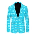 thumbnail image 5 of INSPIRE CHIC Polka Dots Blazers for Men's Slim Fit One Button Business Sport Coats XL Blue, 5 of 6