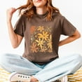 thumbnail image 2 of Fall Floral Glitter - Women's Garment Dyed Graphic T-Shirt, 2 of 20