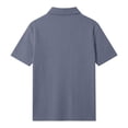 thumbnail image 4 of FRSASU Men's Ribbed Polo Shirts Short Sleeve V-Neck Slim Fit Polo Shirt Casual Summer Collared Golf Shirt Navy, 4 of 5