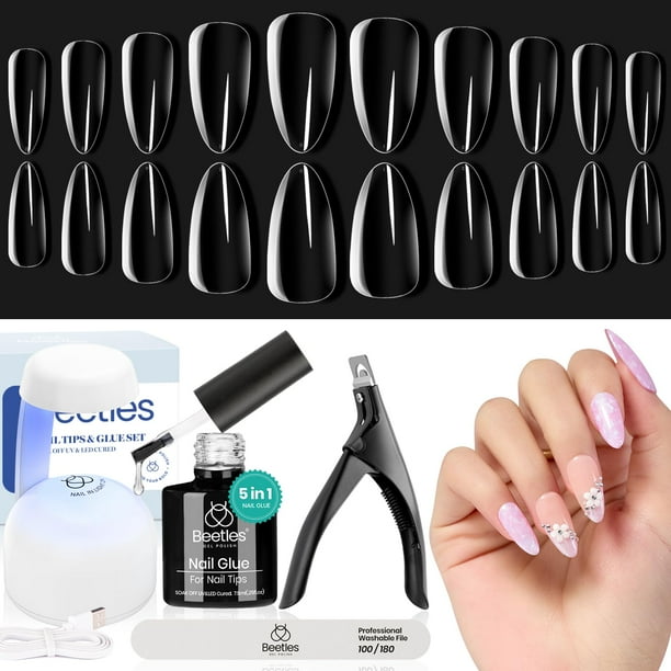 Set de extensiones de uñas de gel Nail Kit Beetles con lámpara LED UV