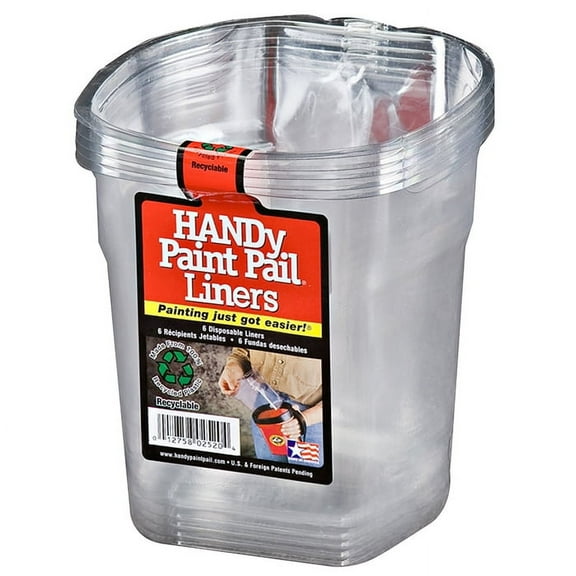 24-Pack of 1 qt Bercom 2520-CT Clear HANDy Paint Pail Liner, 6-Pack