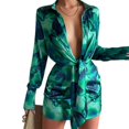 thumbnail image 1 of Txlixc Vestido de camisa de mujer con mangas largas impresas Txlixc moda, 1 of 3