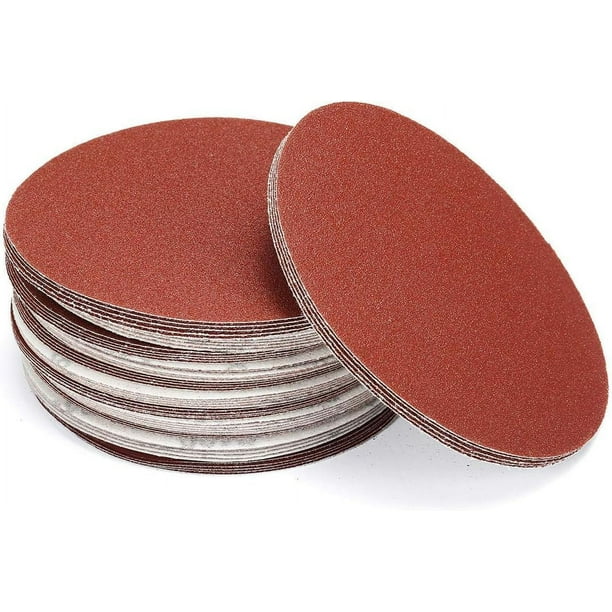 100 piece P60 Sandpaper 4 sheets medium grit 150mm sanding discs ...