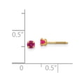 thumbnail image 3 of 14K Yellow Gold Earring Birthstone (07) July Women'S Imitation Round Red 3 mm, 3 of 3