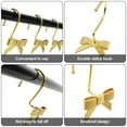 thumbnail image 3 of Dznils Decorative Bow Shower Curtain Hooks Rings, Rustproof Metal Shower Hooks, Set of 12, Gold, 3 of 11