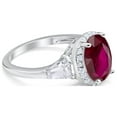 thumbnail image 3 of Vintage Oval & Baguette Engagement Ring Ruby CZ 925 Sterling Silver Size 5, 3 of 4