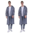 thumbnail image 1 of Poncho impermeable transparente reutilizable de EVA, 2 unidades, impermeable, portátil, grueso, con capucha y mangas de goma, para adultos, suministros para exteriores (gris)., 1 of 6