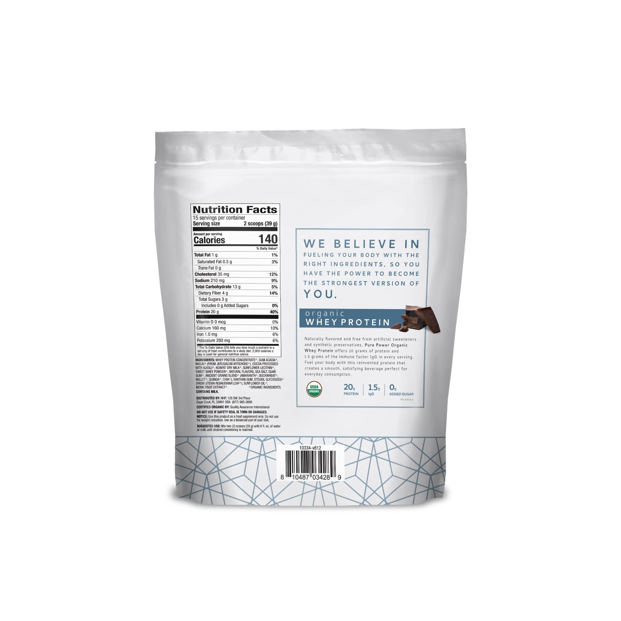 Dr. Mercola, Organic Miracle Whey Chocolate Protein Powder, 13.5 oz (382.5 g), non GMO, Soy Free, Gluten Free, non GMO, Soy-Free, Gluten Free, USDA Organic