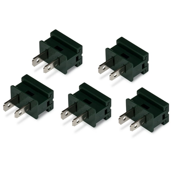 HLO Lighting Fiche Antidérapante Mâle Verte pour Cordon Fermeture à Glissière SPT-1 / Prise Vampire pour Lumières de Noël / Lot de 50