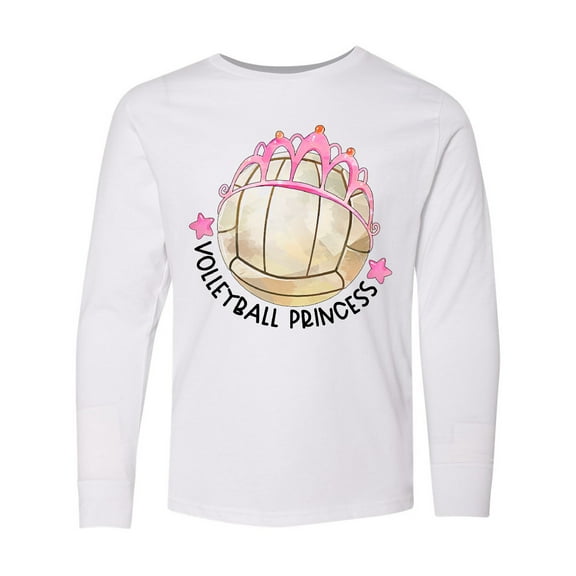 Inktastic Volleyball Princess Tiara Long Sleeve Youth T-Shirt