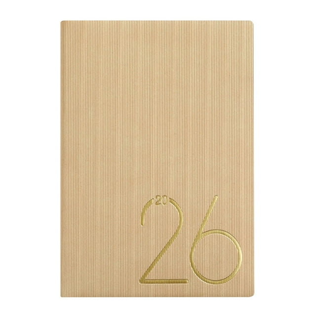 2026 Planner, 2026 A5 Daily Planner – PU Handmade Leather Hardcover, Schedule & Time Management Notebook, Weekly & Monthly Planner, 156Sheets/312Pages for Work, Office Planning(Khaki,8.5x5.8")