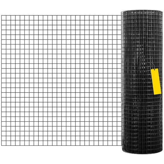 KFFKFF Metal Mesh, Dimensions 24" x 100' & Mesh Size 1"x1", Vinyl Coated Galvanized Steel 16 Gauge Poultry Netting Supplied with Cutting Tool & Pair of Textile Hand Protectors