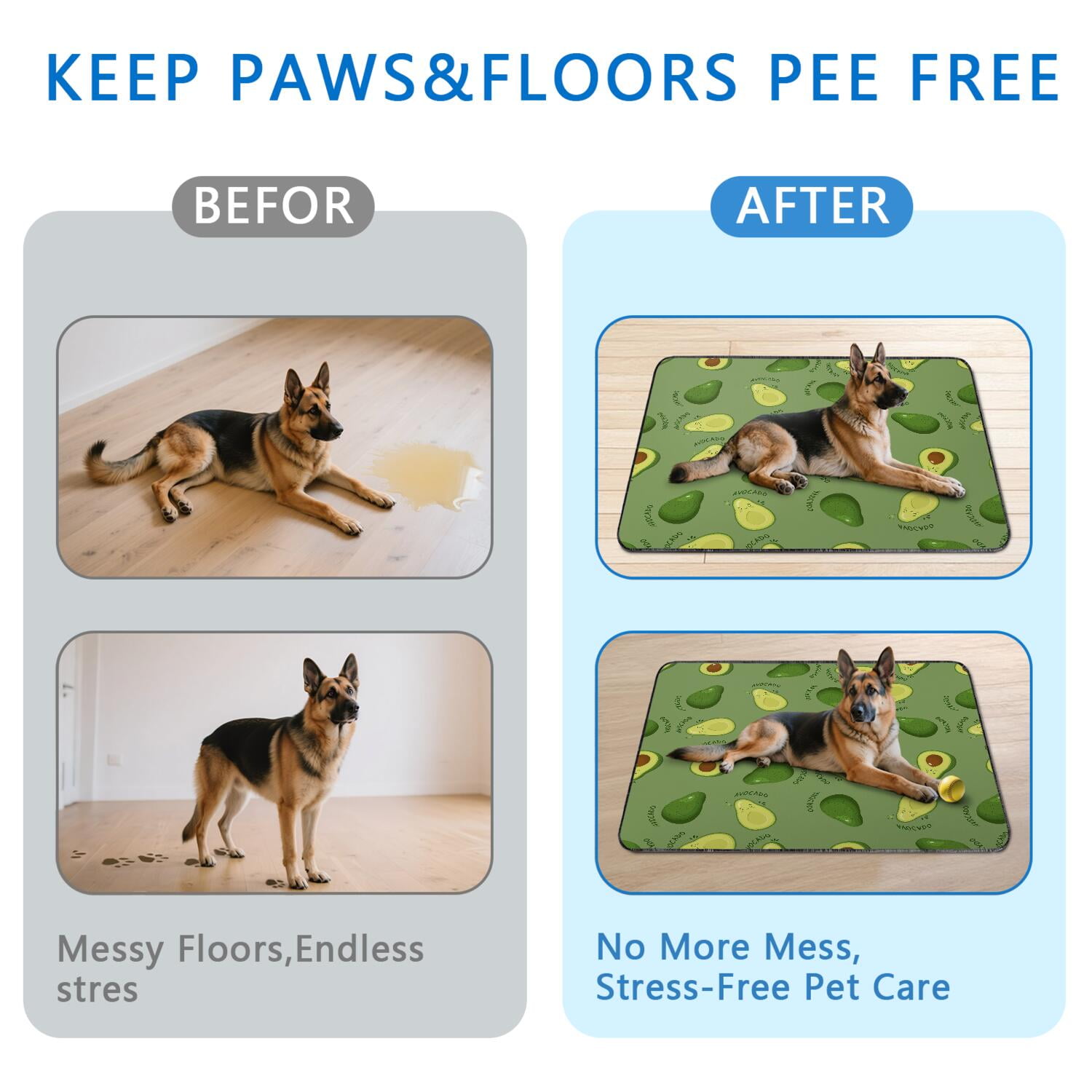 Fruit Themed Washable Dog Pee Pads, Reusable Absorbent Training Pad with Stay-in-Place Back for Tiles (Fruit patterns, 48"x48")