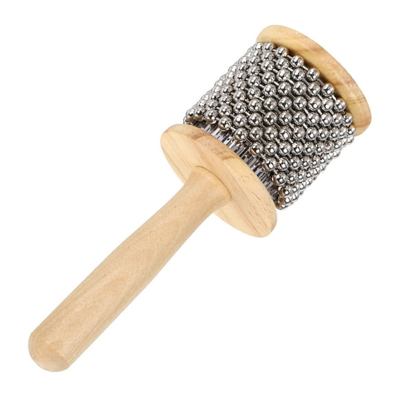 Uxcell Cabasa de Madera Percusión 2.4" Shaker de Mano Musical Instrumento con Cuentas de Metal para Educación Musical de Banda Actuación en Fiesta (Color Madera)