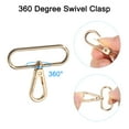 thumbnail image 4 of Uxcell 10 pack Swivel Clasps, 2" Oval Ring Lobster Clasp Claw Push Gate Snap Hook, Gold, 4 of 6