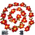 thumbnail image 1 of Poinsettia-decoraciones de flores navideñas, guirnalda de luces, adornos navideños de Año Nuevo, decoración interior y exterior para el hogar, 1 of 7