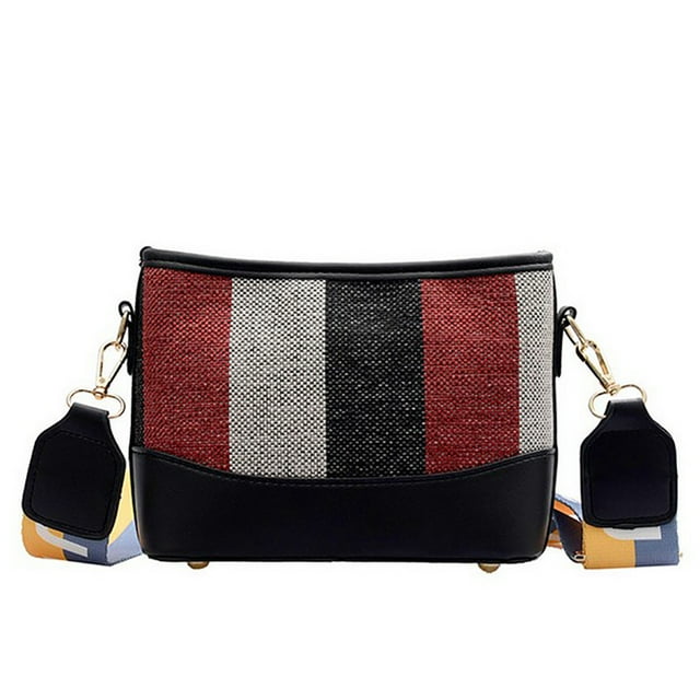 Sac à Bandoulière pour Femmes Mode Patchwork de Couleurs Sac Seau Sac Messager