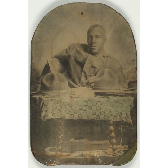 Print: World War I Soldier, Half-Length Portrait, Seated, Facing Front