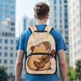thumbnail image 3 of KUIFORTI Cartoon Capybara Guitar Music Print Kids Backpack LLightweight Polyester School Bag for Elementary Middle Boys Girls Back to School Gift for Students, 3 of 7