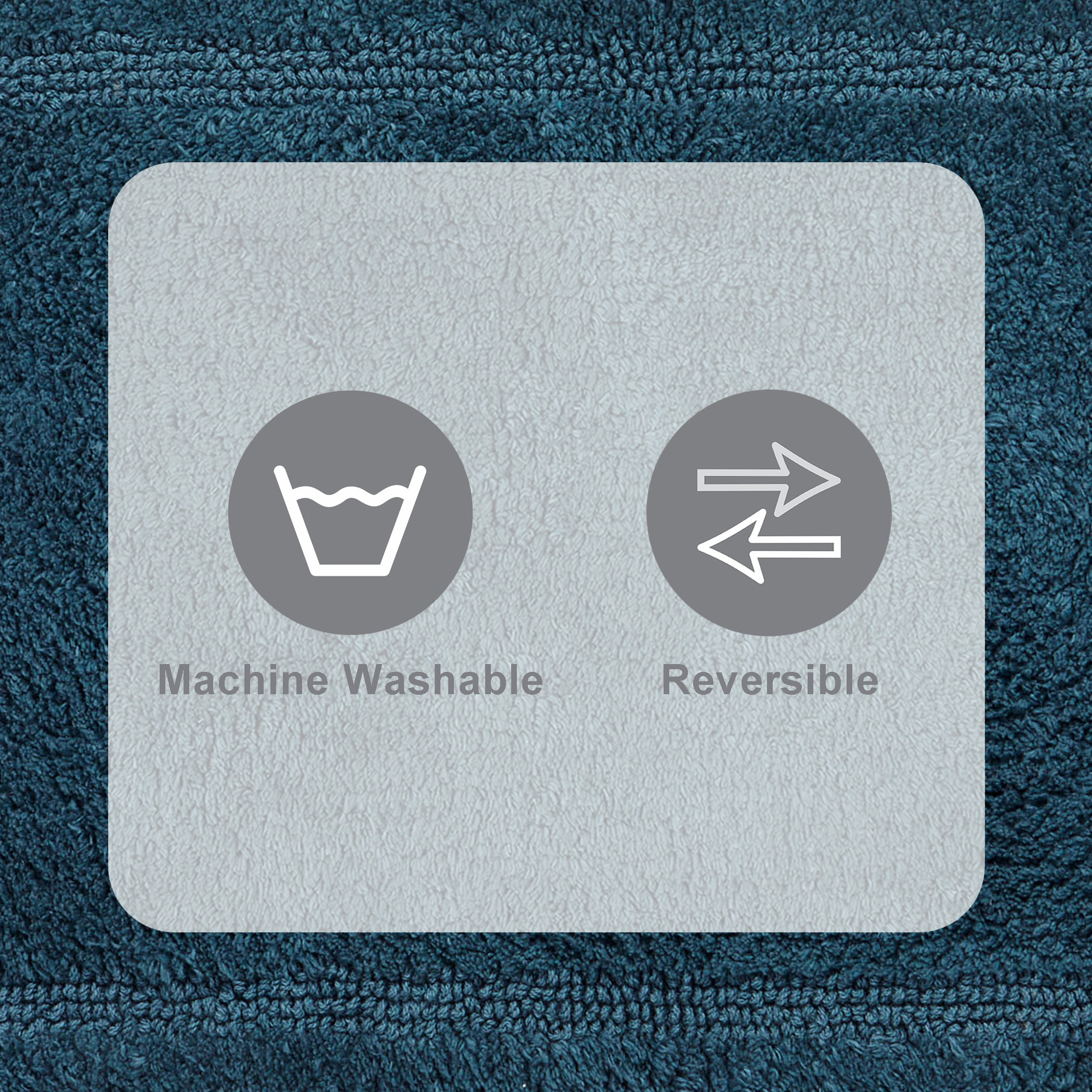 Better Homes & Gardens Cotton Reversible Bath Rug, Nimbus Blue, 17 in x 24 in