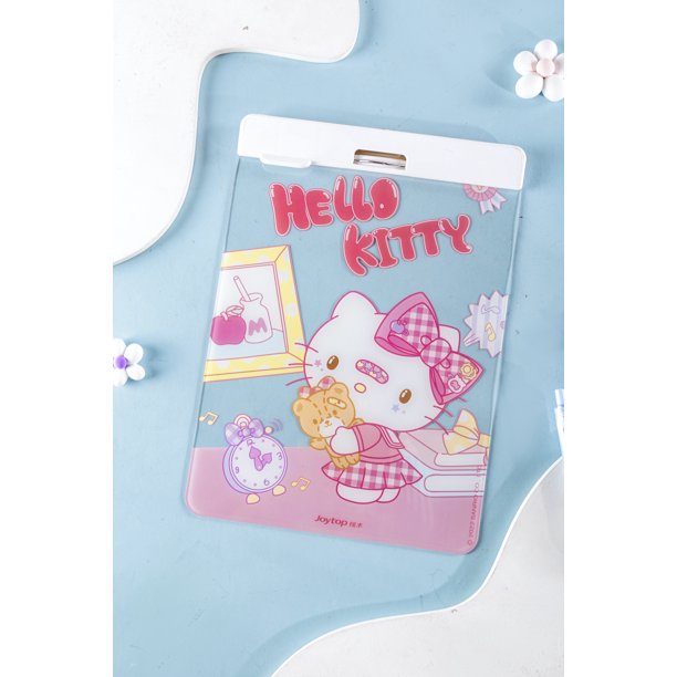 Joytop SR 000301 venta al por mayor Sanrio lindo acrílico transparente portapapeles de almacenamiento clip de metal de dibujos animados férula estudiantes papelería