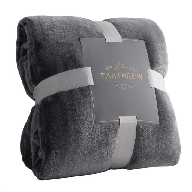 Manta TASTHROW, forro polar de franela, 50 x 70 cm, color gris
