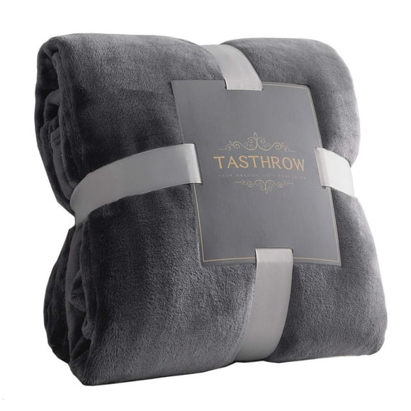 Manta TASTHROW, forro polar de franela, 50 x 70 cm, color gris