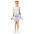 thumbnail image 3 of Girls' Skorts Elastic Waist Skorts with Inner Shorts Athletic Workout Shorts Skirts Pastel Blue Sea Animals X-Small, 3 of 9