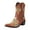 Brown, variant on Women's Flower Embroidered Ankle Boots Floral Snip Square Toe Western Cowboy Boots Heel Pull On Short Boots