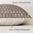thumbnail image 2 of SUSIELADY Set of 2 Decorative Vintage Floral Print Throw Pillow Covers Neutral Modern Farmhouse Cushion Covers Boho Home Decor for Sofa Couch Bedroom Living Room Outdoor,20×20 Inch, Chocolate, 2 of 6